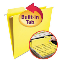 Smead® FasTab Hanging Folders, Letter Size, 1/3-Cut Tab, Yellow, 20/Box