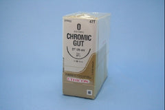 Suture with Needle Absorbable Uncoated Undyed Suture Chromic Gut Size 0 27 Inch Suture 1-Needle 65 mm Length 1/2 Circle Blunt Point Needle