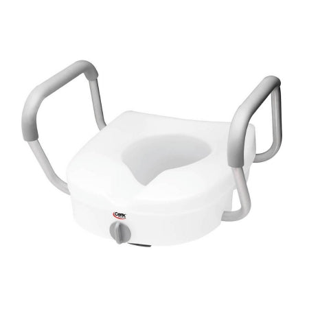 Apex-Carex Healthcare Raised Toilet Seat with Arms E-Z Lock™ 5 Inch Height White 300 lbs. Weight Capacity