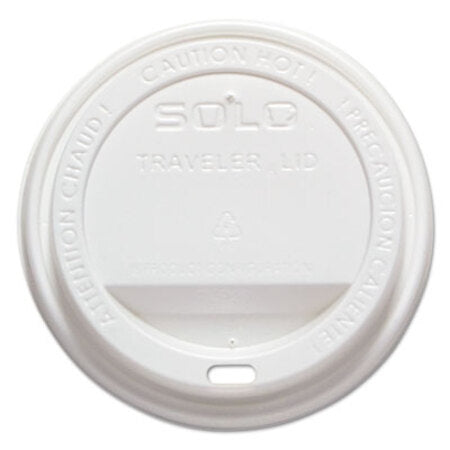 Dart® Traveler Cappuccino Style Dome Lid, Polystyrene, Fits 10-24 oz Hot Cups, White, 1000/Carton