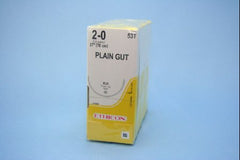 Suture with Needle Absorbable Uncoated Undyed Suture Plain Gut Size 2 - 0 27 Inch Suture 1-Needle 70 mm Length 1/2 Circle Taper Point Needle