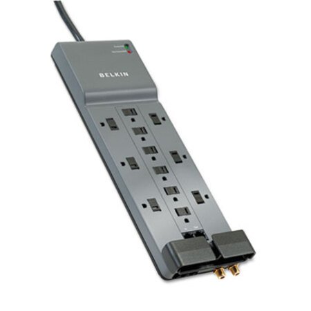 Belkin® Professional Series SurgeMaster Surge Protector, 12 Outlets, 10 ft Cord, Gray