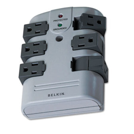Belkin® Pivot Plug Surge Protector, 6 Outlets, 1080 Joules, Gray