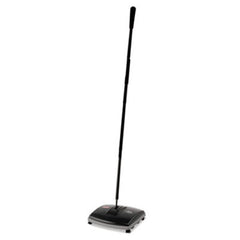 Rubbermaid® Commercial Floor and Carpet Sweeper, Plastic Bristles, 44" Handle, Black/Gray