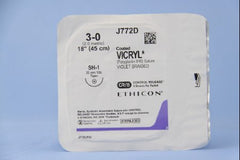 Suture with Needle Coated Vicryl Absorbable Coated Violet Suture Braided Polyglactin 910 Size 3 - 0 18 Inch Suture 1-Needle 22 mm Length 1/2 Circle Taper Point Needle