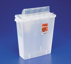 Cardinal Sharps Container In-Room™ 16-1/4 H X 13-3/4 W X 6 D Inch 3 Gallon Translucent Base / Translucent Lid Horizontal Entry Flap Lid - M-207390-4706 - Case of 10