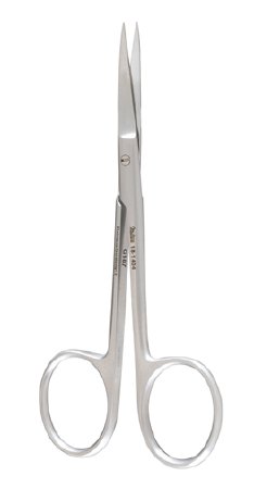 Iris Scissors Miltex® 4 Inch Length OR Grade German Stainless Steel NonSterile Finger Ring Handle Straight Blade Sharp Tip / Sharp Tip