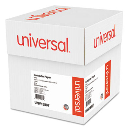 Universal® Printout Paper, 1-Part, 20lb, 9.5 x 11, White, 2, 300/Carton