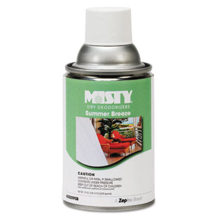 Misty® Metered Dry Deodorizer Refills, Summer Breeze, 7 oz Aerosol, 12/Carton