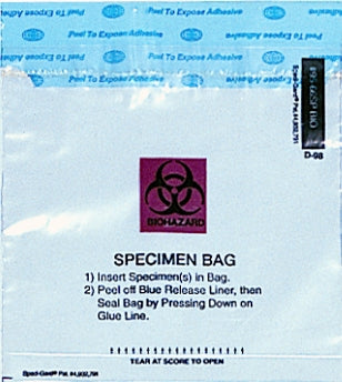 Minigrip Specimen Transport Bag with Document Pouch Speci-Gard® 6 X 6 Inch Polyethylene Adhesive Closure Biohazard Symbol / Instructions for Use NonSterile