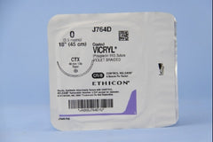 Suture with Needle Coated Vicryl Absorbable Coated Violet Suture Braided Polyglactin 910 Size 0 18 Inch Suture 1-Needle 48 mm Length 1/2 Circle Taper Point Needle