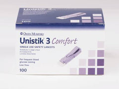 Owen Mumford Lancet Unistik® Safetly Lancet Low Flow Needle 1.8 mm Depth 28 Gauge Push Button Activated