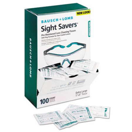 Lomb Sight Savers Pre-Moistened Anti-Fog Tissues with Silicone, 100/Box