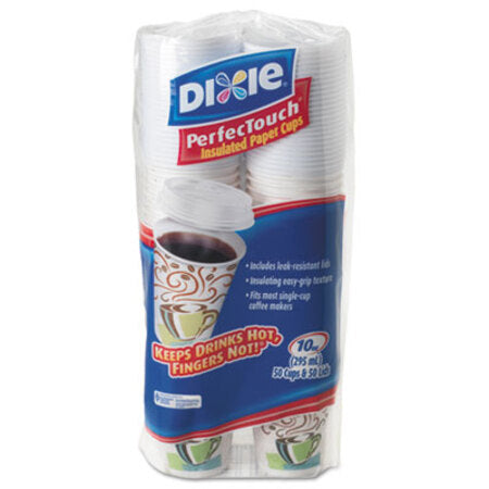 Dixie® Combo Bag, Paper Hot Cups, 10oz, 50/Pack