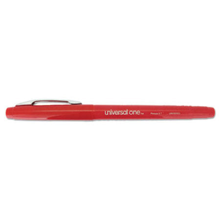 Universal™ Stick Porous Point Pen, Medium 0.7mm, Red Ink/Barrel, Dozen