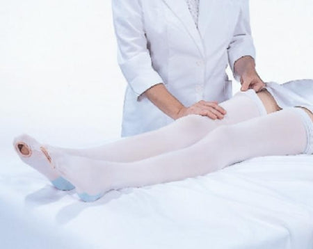 Carolon Company Anti-embolism Stocking ATS™ Thigh High Large / Long White Open Toe