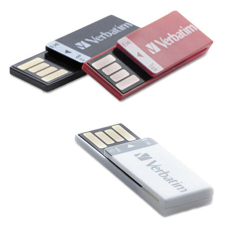 Verbatim® Clip-it USB Flash Drive, 8 GB, Assorted Colors, 3/Pack
