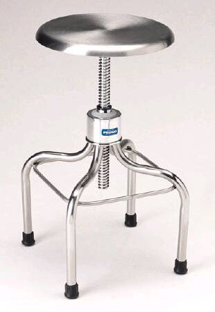 Pedigo Products Exam Stool Backless Spinlift Height Adjustment Stainless Steel