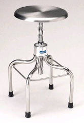 Pedigo Products Exam Stool Backless Spin Lift Height Adjustment 4 Casters, 2 Inch Diameter Stainless Steel