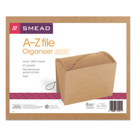 Smead® Indexed Expanding Kraft Files, 21 Sections, 1/21-Cut Tab, Letter Size, Kraft