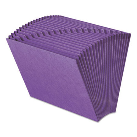 Smead® Heavy-Duty Indexed Expanding Open Top Color Files, 21 Sections, 1/21-Cut Tab, Letter Size, Purple