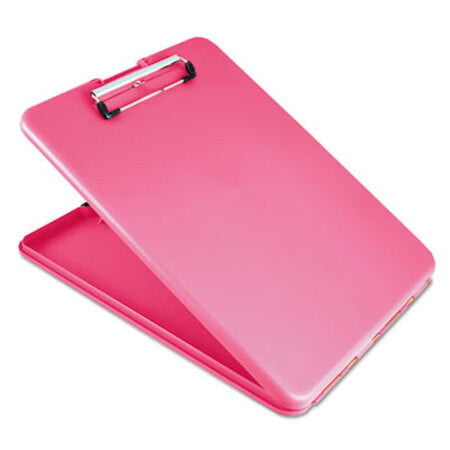 Saunders SlimMate Storage Clipboard, 1/2" Clip Capacity, Holds 8 1/2 x 11 Sheets, Pink