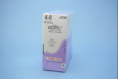Suture with Needle Coated Vicryl Absorbable Coated Undyed Suture Braided Polyglactin 910 Size 4 - 0 18 Inch Suture 1-Needle 19 mm Length 3/8 Circle Conventional Cutting Needle