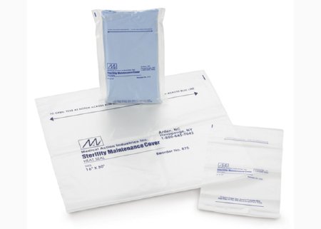 Medegen Medical Products LLC Sterility Maintenance Cover 12 X 20 Inch, 2.25 mil, Clear / Blue, LLDPE Film, Flat Pack, Heat Seal Adhesive Strip