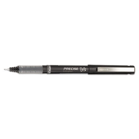 Pilot® Precise V5 Stick Roller Ball Pen, Extra-Fine 0.5mm, Black Ink/Barrel, Dozen