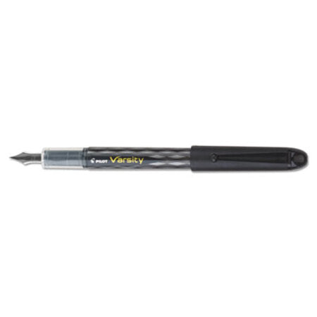 Pilot® Varsity Fountain Pen, Medium 1mm, Black Ink, Gray Pattern Wrap Barrel