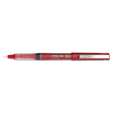 Pilot® Precise V5 Stick Roller Ball Pen, Extra-Fine 0.5mm, Red Ink/Barrel, Dozen