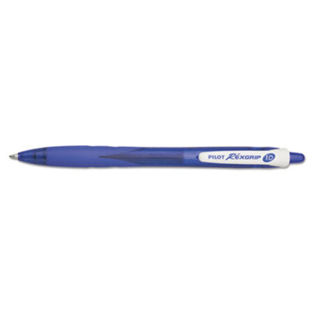 Pilot® RexGrip BeGreen Retractable Ballpoint Pen, Medium 1mm, Blue Ink/Barrel, Dozen