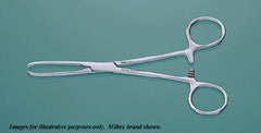 Miltex Tissue Forceps Miltex® Allis 10 Inch Length OR Grade German Stainless Steel NonSterile Ratchet Lock Finger Ring Handle Straight 5 X 6 Teeth - M-213036-4846 - Each