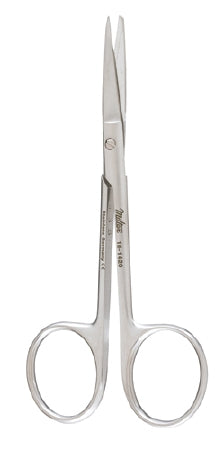 Miltex Iris Scissors Miltex® Knapp 4 Inch Length OR Grade German Stainless Steel NonSterile Finger Ring Handle Straight Blade Sharp Tip / Blunt Tip - M-213187-1370 - Each