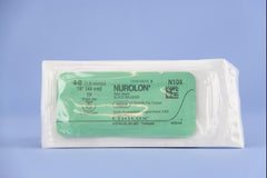Suture with Needle Nurolon Nonabsorbable Coated Black Suture Braided Nylon Size 4 - 0 18 Inch Suture 1-Needle 13 mm Length 1/2 Circle Taper Point Needle