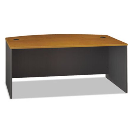 Bush® Series C Collection Bow Front Desk, 71.13" x 36.13" x 29.88", Natural Cherry/Graphite Gray