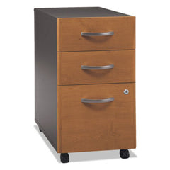 Bush® Series C Collection 3 Drawer Mobile Pedestal (Assembled), 15.75w x 20.25d x 27.88h, Natural Cherry