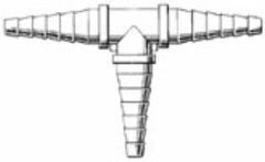 Busse Hospital Disposables "T" Tubing Connector Non-Sterile Connects 3 Sections of Tubing 5 to 11 mm (3/16 to 7/16 Inch)