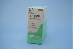 Suture with Needle Ethilon Nonabsorbable Uncoated Black Suture Monofilament Nylon Size 3 - 0 30 Inch Suture 1-Needle 40 mm Length 3/8 Circle Reverse Cutting Needle