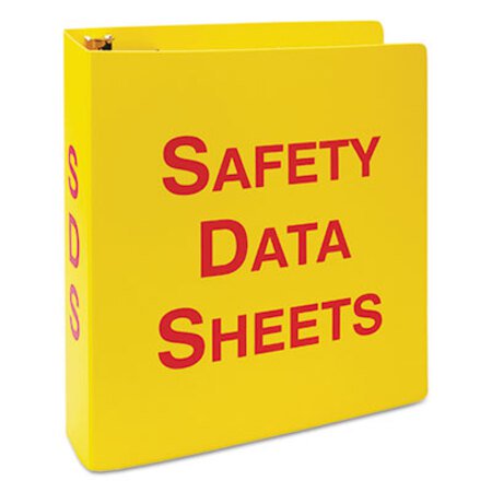 LabelMaster® GHS SDS Binder, 3 Rings, 2.5" Capacity, 11 x 8.5, Yellow/Red