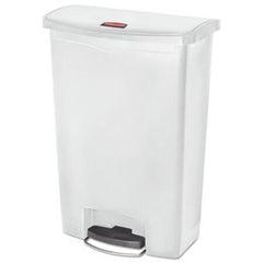 Rubbermaid® Commercial Slim Jim Resin Step-On Container, Front Step Style, 24 gal, White