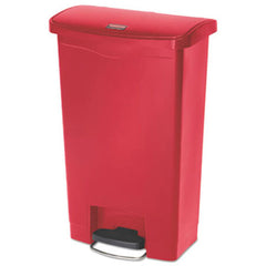 Rubbermaid® Commercial Slim Jim Resin Step-On Container, Front Step Style, 13 gal, Red