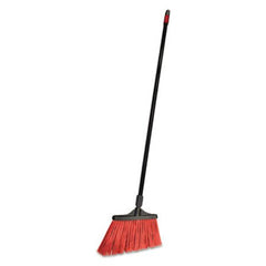 O-Cedar® Commercial MaxiStrong Angle Broom, Polypropylene Bristles, 56" Handle, Black, 6/Carton
