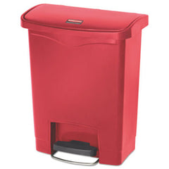 Rubbermaid® Commercial Slim Jim Resin Step-On Container, Front Step Style, 8 gal, Red