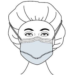 Precept Medical Products Surgical Mask Sensitive Skin Pleated Tie Closure One Size Fits Most White NonSterile ASTM Level 1