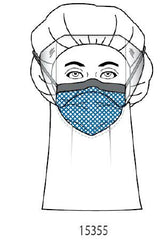 Precept Medical Products Surgical Mask FluidGard® Anti-fog Foam Pleated Tie Closure One Size Fits Most Blue Diamond NonSterile ASTM Level 3