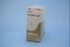Suture with Needle Absorbable Uncoated Undyed Suture Chromic Gut Size 0 27 Inch Suture 1-Needle 26 mm Length 1/2 Circle Taper Point Needle