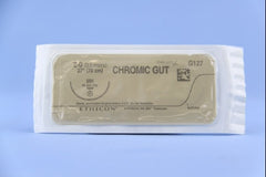 Suture with Needle Absorbable Uncoated Undyed Suture Chromic Gut Size 2 - 0 27 Inch Suture 1-Needle 36.4 mm Length 1/2 Circle Taper Point Needle