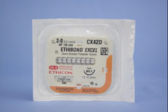 Suture with Needle Ethibond Nonabsorbable Coated Green Suture Braided Polyester Size 2 - 0 18 Inch Suture 1-Needle 22 mm Length 1/2 Circle Taper Point Needle