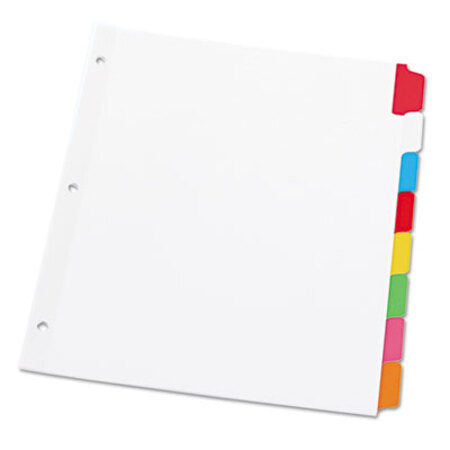 Universal® Deluxe Write-On/Erasable Tab Index, 8-Tab, 11 x 8.5, White, 1 Set